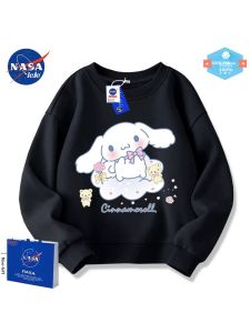 NASA Collaborative Cotton Sweatshirt Thin Spring Autumn Long Sleeve round Neck Childrens Clothing Cute Gummy Bear Base Shirt