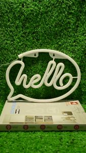 ป้ายไฟLED ป้ายไฟนีออน ป้ายไฟอะคริลิค ป้ายไฟหน้าร้าน " ป้ายไฟ hello" แบบเสียบปลั๊กไฟ ป้ายไฟตกเเต่งร้าน