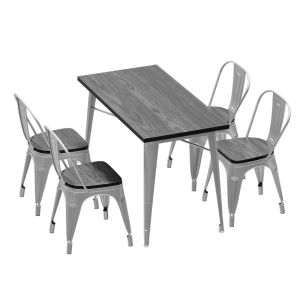 Industrial Style Dining Table And Chair Set for Tea Shop Barbecue Restaurant Casual Iron Art Chairs Commercial Furniture