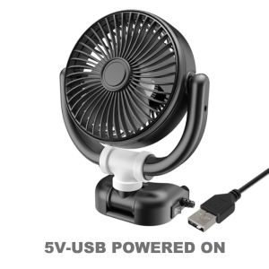 SEAMETAL Universal Dashboard Electric Fan Dual Head 12V 24V USB Car Electriclfan Super Cooling Low Noise Auxiliary Fan
