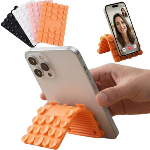 Multifunctional Silicone Suction Cup Desktop Phone Stand Foldable Curved Stand For iPhone Samsung Xiaomi Google Travel Holder