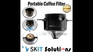【SKIT SG】Coffee Filter Telescopic Drip Cup Stainless Steel Double-layer Foldable Portable Paperless Reusable Funnel Tea Infuser Dripper Holder Easy Use Clean Environmental Friendly Strainer