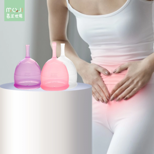 Medical Grade Liquid Silicone Menstrual Cup Swimming Friendly Large Capacity Sensitivity Free Moon Cup Transparent Design