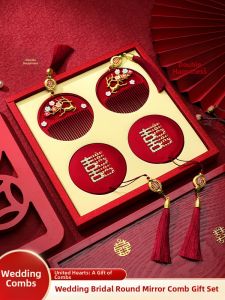 LANGMANXISHI | Wedding Red Bridal Mirror and Comb Set
