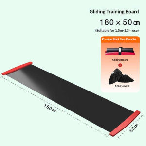 XMSJ | Sliding Mat Slide Board with Shoe Cover End Stops Adjustable Length Training Board Low-Impact Indoor Workouts Balance Training