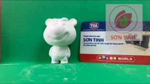 Tượng tô màu GẤU DÂU 2D tô tượng thạch cao (Không kèm màu) tượng trắng decor