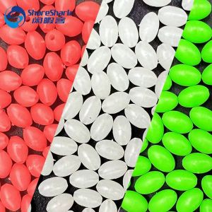 Glow-in-the-dark Acrylic Fluorescent Oval Beads 1000pcs Hard Beads Lure Blocking Beads for Fishing Outdoor Camping Travel Gear