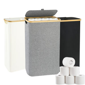 Bathroom Toilet Paper Basket Oxford Cloth with Lid Breathable Large Capacity Paper Roll Organizer Basket Dispenser