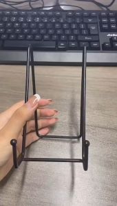 Iron Art Display Stand Tabletop Metal Geometric Display Frame Rack for Craft Dish Pictures Magazine