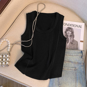 Áo Ba Lỗ Dệt Kim Kẻ Sọc Không Tay Thời Trang Mùa Hè Dành Cho Nữ Áo Lót Cổ Chữ V Áo Ba Lỗ Hở Lưng Áo Ba Lỗ Ôm Vừa Vặn