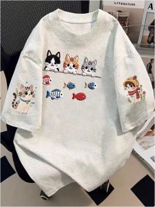 PAZHAOLANG | Extra Large 300lbs Plus-size Embroidery Print Cotton T-Shirt