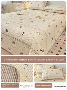 KAMONI | Bộ Chăn Đệm Bông Cotton Đã Giặt Chống Trượt Dành Cho Giường Đơn