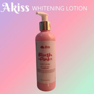 Akiss Blush Pink Whitening Lotion: A Comprehensive Guide\\n\\n What is Akiss Blush Pink Whitening Lotion?\\n\\nAkiss Blush Pink Whitening Lotion is a skin care lotion specifically formulated to brighten and even out skin tone while providing essential hydration. This unique product combines powerful whitening ingredients with nourishing moisturizers to promote healthy, radiant skin.\\n\\n Key Ingredients & Benefits\\n\\nThe Akiss Blush Pink Whitening Lotion features a blend of carefully selected ingredients that work together to improve skin tone and texture. Some of the key ingredients include:\\n\\n- **Vitamin C**: A potent antioxidant that helps protect skin from environmental damage and reduces the appearance of dark spots.\\n- **Niacinamide**: Also known as Vitamin B3, niacinamide helps regulate oil production, minimize pores, and improve skin elasticity.\\n- **Lactic Acid**: A gentle exfoliant that removes dead skin cells, revealing brighter, smoother skin.\\n- **Hydrolyzed Collagen**: This ingredient promotes collagen production, which can help reduce fine lines and wrinkles while improving overall skin texture.\\n\\n How It Differs from Other Skin Care Lotions\\n\\nWhile many skin care lotions focus primarily on hydration, Akiss Blush Pink Whitening Lotion takes it a step further by incorporating targeted whitening ingredients. This makes it an ideal choice for individuals looking to address uneven skin tone, dark spots, and hyperpigmentation while maintaining proper hydration levels.\\n\\n How to Use Akiss Blush Pink Whitening Lotion\\n\\nTo achieve the best results with Akiss Blush Pink Whitening Lotion, follow these steps:\\n\\n1. Cleanse your face thoroughly to remove any dirt, oil, or makeup.\\n2. Apply a small amount of the lotion to your fingertips and gently massage it onto your face and neck.\\n3. Allow the lotion to absorb fully before applying any other skin care products or makeup.\\n\\n Tips for Best Results\\n\\n- **Consistency**: For optimal results, use Akiss Blush Pink Whitening Lotion twice daily as part of your regular skin care routine.\\n- **Sun Protection**: Since whitening ingredients can make skin more sensitive to sunlight, it's essential to use sunscreen daily to protect your skin from UV damage.\\n- **Patience**: While you may notice some improvements in skin tone within a few weeks, it can take several months to see significant results.\\n\\n Incorporating into Your Skincare Routine\\n\\nAkiss Blush Pink Whitening Lotion can easily be incorporated into your existing skin care routine. Apply it after cleansing and toning, and before using any serums or moisturizers. This will allow the whitening ingredients to penetrate the skin effectively while providing essential hydration.\\n\\n Akiss Blush Pink Whitening Lotion vs. Facial Moisturizing Lotion\\n\\nWhile both products serve similar purposes, there are some key differences between Akiss Blush Pink Whitening Lotion and a typical facial moisturizing lotion:\\n\\n Differences in Ingredients & Benefits\\n\\nFacial moisturizing lotions generally focus on hydrating the skin and may contain ingredients like hyaluronic acid, glycerin, or ceramides. In contrast, Akiss Blush Pink Whitening Lotion includes targeted whitening ingredients like Vitamin C, niacinamide, and lactic acid to improve skin tone and texture.\\n\\n Choosing the Right Product for Your Skin Type\\n\\nIf you're primarily concerned with maintaining proper hydration levels, a facial moisturizing lotion may be sufficient. However, if you're looking to address uneven skin tone, dark spots, or hyperpigmentation, Akiss Blush Pink Whitening Lotion is the better choice.\\n\\n Long-Term Benefits of Using Akiss Blush Pink Whitening Lotion\\n\\nRegular use of Akiss Blush Pink Whitening Lotion can lead to several long-term benefits for your skin:\\n\\n Visible Results Over Time\\n\\nOver time, you may notice a more even skin tone, reduced appearance of dark spots, and improved overall skin texture. These changes can contribute to a healthier, more youthful-looking complexion.\\n\\n Preventing Future Skin Issues\\n\\nBy addressing uneven skin tone and hyperpigmentation, Akiss Blush Pink Whitening Lotion can help prevent future skin issues like dark spots and uneven skin tone. Additionally, the hydrating ingredients in the lotion can help maintain proper moisture levels, which is essential for maintaining healthy skin.\\n\\n Customer Reviews & Testimonials\\n\\nMany users have reported positive experiences with Akiss Blush Pink Whitening Lotion, citing improvements in skin tone and texture. Some common concerns addressed by customers include:\\n\\n- **Sensitivity**: While some users may experience temporary sensitivity or irritation when first using the product, this typically subsides after a few days of consistent use.\\n- **Results**: Users may see visible improvements in skin tone within a few weeks, but it can take several months to achieve significant results.\\n- **Compatibility**: As with any new skin care product, it's essential to patch test before incorporating Akiss Blush Pink Whitening Lotion into your routine to ensure it's compatible with your skin type.\\n\\nOverall, Akiss Blush Pink Whitening Lotion is a powerful and effective solution for individuals looking to address uneven skin tone, dark spots, and hyperpigmentation while maintaining proper hydration levels. By following the recommended application process and incorporating the lotion into your regular skin care routine, you can achieve healthier, more radiant skin over time.\"