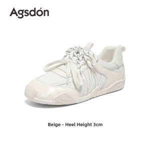 Agsdon | Breathable Fall New Training Ballet Thick Bottom White Casual Sports Shoes