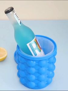 แช่แข็งแบบโฮมเมดฤดูร้อนแม่พิมพ์น้ำแข็งซิลิโคนทรงกลมถังใส่น้ำแข็ง อุปกรณ์ทำน้ำแข็งภาชนะแช่เครื่องดื่มเก็บความเย็น ซิลิโคนแบบพกพา