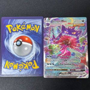 PTCG Game Collection Cards 63*88mm Anime Gengar VMAX Swallow Up English Version Refractive Colorful Flash Texture Child Gift Toy