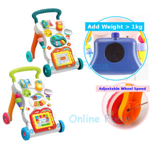 🎈Ready Stock🎈 4 in 1 Baby Toddler Push Music Walker Education Learning Toys Walk Stand Trolley toy