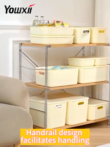 Goldstar Nordic Foldable Storage Box Organizer With Cover Plastic Container Basket Cabinet Wardrobe Closet Large Capacity Box