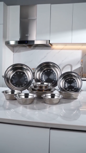Food-Grade Stainless Steel Soup Bowl Set (14-28cm) - Thickened Non-Magnetic Multi-Use for Home Canteen & Baking