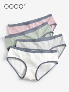 OOCO | Cotton Summer Antibacterial Cute Student Style Low Waist Girls Briefs 4 Pieces