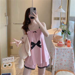 Bộ Đồ Ngủ Ren Không Tay Mùa Hè Cho Nữ Bộ Đồ Ngủ Hai Mảnh Gợi Cảm Dễ Thương Bộ Đồ Ngủ Mặc Nhà Bằng Polyester