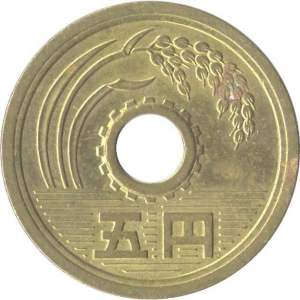 Đồng Xu 5 Yên - Nhật Bản - Xu May Mắn Bình An