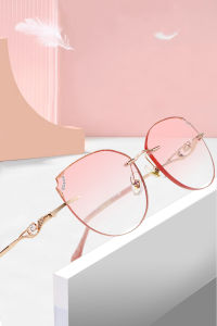 Stylish Rimless Reading Glasses for WomenBlue Light Blocking Presbyopia EyeglassesFashion Anti Scratch Readers