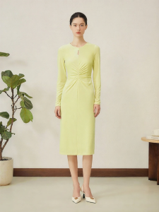 Elegant Drip Lace Hollow Out Round Neck Triacetate Velvet Blended Dress