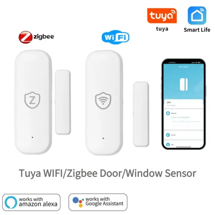 Zigbee WiFi Door Sensor Window Contact Open Close Home Alarm Smart Life ...