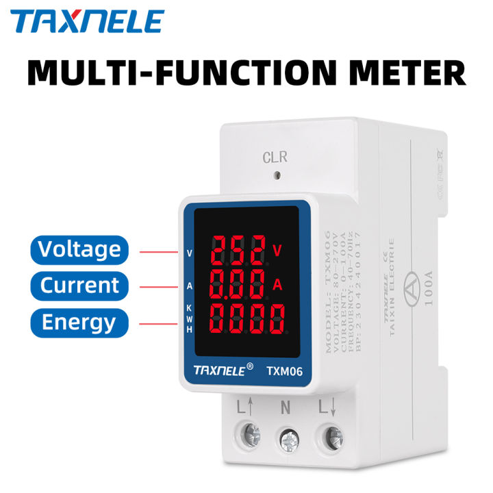 Din Rail Electricity Digital Meter Power Energy Voltmeter Ammeter kWh Reset Voltage Current Monitor AC 80V~270V 110V 230V