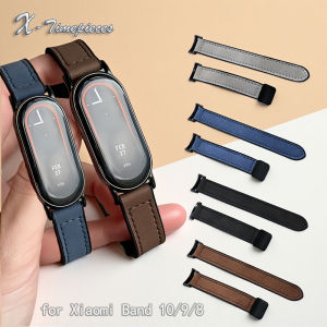 Strap For Xiaomi Smart Band 8/9/10 Leather WatchBand for Mi Band 8 9 10 Replacement Bracelet Waterproof Sport Business Soft