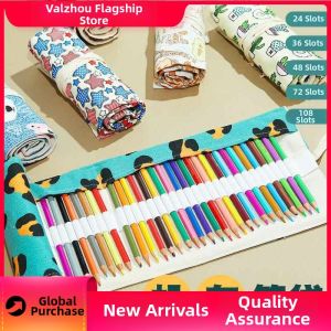 QUEZHOU | Cat Cartoon Large Capacity Pen Roll 72 Holes