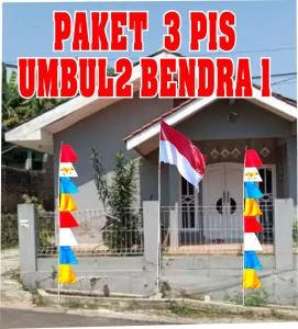 (3PIS) PAKET RUMAH 2pis. UMBUL UMBUL +1 BENDERA 90X60 MERAH PUTIH HIASAN BUAT AGUSTUSAN