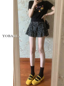 Váy Ngắn Chữ a Họa Tiết Hoa Màu Đen Cỡ Lớn Mùa Hè Cho Nữ Váy Ngắn Chữ a Che Bụng Dáng Quả Lê Váy Ngắn Chữ a