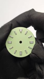 28.5mm NH35 DIAL no calendar watch green luminous dial customized fit for NH35/NH36/NH34 movement watch accessories parts