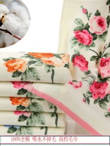Khăn Mặt Vải Cotton in Hoa Lớn Dùng Tại Nhà Dành Cho Nữ Khăn Tắm Thấm Hút Không Rụng Lông Khăn Mặt Vải Cotton Nguyên Chất
