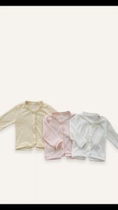 Canacana Baby Girl Knitted Cardigan Sweater Kids Long Sleeve Lace Jacket Budak Perempuan Outerwear