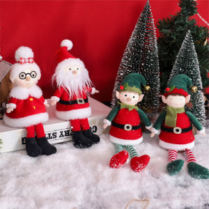 2pcs Christmas Decoration Hanging Ornaments Plush Elves Stuffed Pendants Xmas tree Party Decor Boy Girl Elf Hanging Pendants