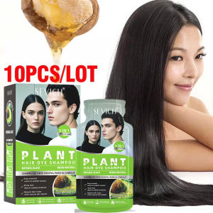 SEVICH 10Pcs Fast Black Hair Shampoo 5 Mins Fast Become Black Hair Dye Herb Natural Hair Care Restore Colorant Shampoo Hair Care