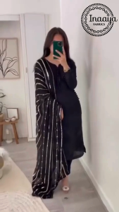 Designer Fancy Wrinkled Delta Fabric Top Georgette Fabric Work And Dupatta With Lace Work Umbrella Plaza Comfortable Dress Elegant Womenswear ladies dress