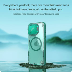 Nillkin MagSafe Camera Cover Metal Stand Case for Apple iPhone 16 Pro Max 16Pro 16 Plus Clear Hard Iceblade Prop Back Case