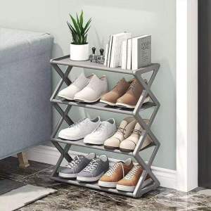 Space Saving 4 Tiers Shoe Rack Multi-Layer Shoe Storage Rack Dustproof Shoe Rack Indoor /Outdoor Rak Kasut Murah Shoe Shelf Easy To Assemble鞋架
