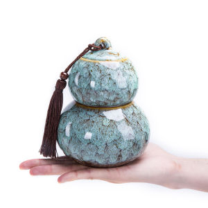 Large Calabash Tea Caddy Ceramic Storage Sealed Jar Tea Storage Pot Neutral Tea in Bulk Moisture-Proof Tea Container Tea Jar Packaging Box