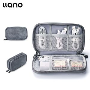 llano Portable Storage Bag Waterproof Travel Storage Case Gadget Adapter Accessories Sheepskin Organizer Case for USB Cable Charger / Power Bank / Electronic Organizer Bag