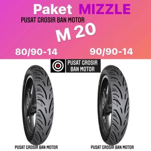 Paket Ban Motor Tubeless MIZZLE M20 80/90-14 dan 90/90-14 Beat Vario Mio Spacy Address