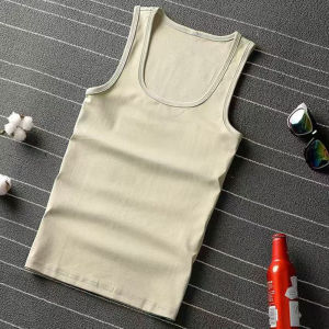 Summer Two-Way Vest Mens I-Shaped Breathable Workout Slim Fit Slimming Sling Base Inner Wear Sleeveless T-Shirt Undershirt Cotton