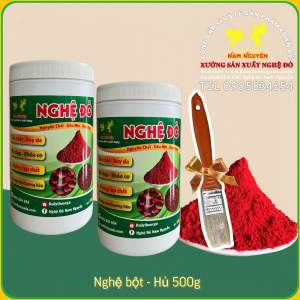 1 KG (2 Hủ) Bột Nghệ Đỏ (Nghệ vô gà) Nguyên chất Mịn Bám rút