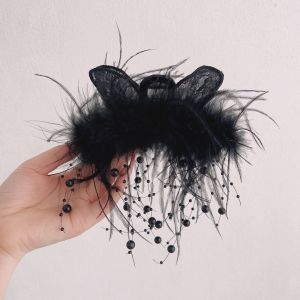 กิ๊บติดผมหูกระต่ายพร้อมขนนก ทรงสัตว์ทะเลฉลาม ทรงใหม่ปี 2025 กิ๊บติดผมแฟชั่นสำหรับผู้หญิง ทรงใหญ่ ดีไซน์เก๋ไก๋