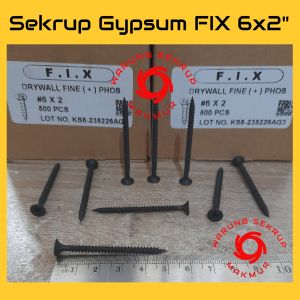 (100 pcs) Sekrup Gypsum FIX #6x2" / Skrup Gipsum / Drywall Screw (5CM)