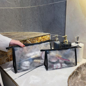 Transparent Cosmetic Bag Small Size Portable Large Capacity Cosmetics Bag Cosmetic Bag Travel Portable White with Printed Pattern Large Size